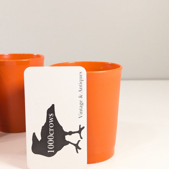 Orange Tupperware set of 4 short drinking cups, childrens tumblers - Picture 7 of 7